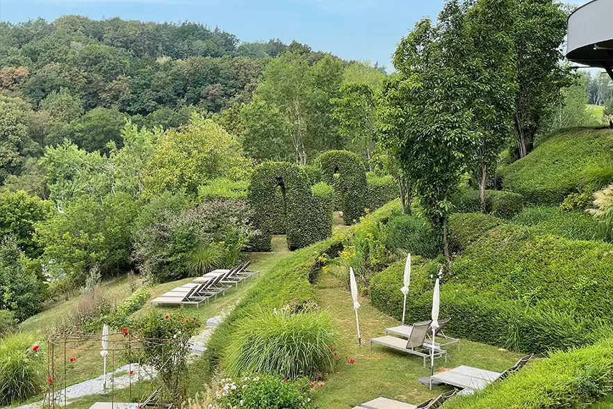 The garden of the Falkensteiner Balance Resort in Stegersbach